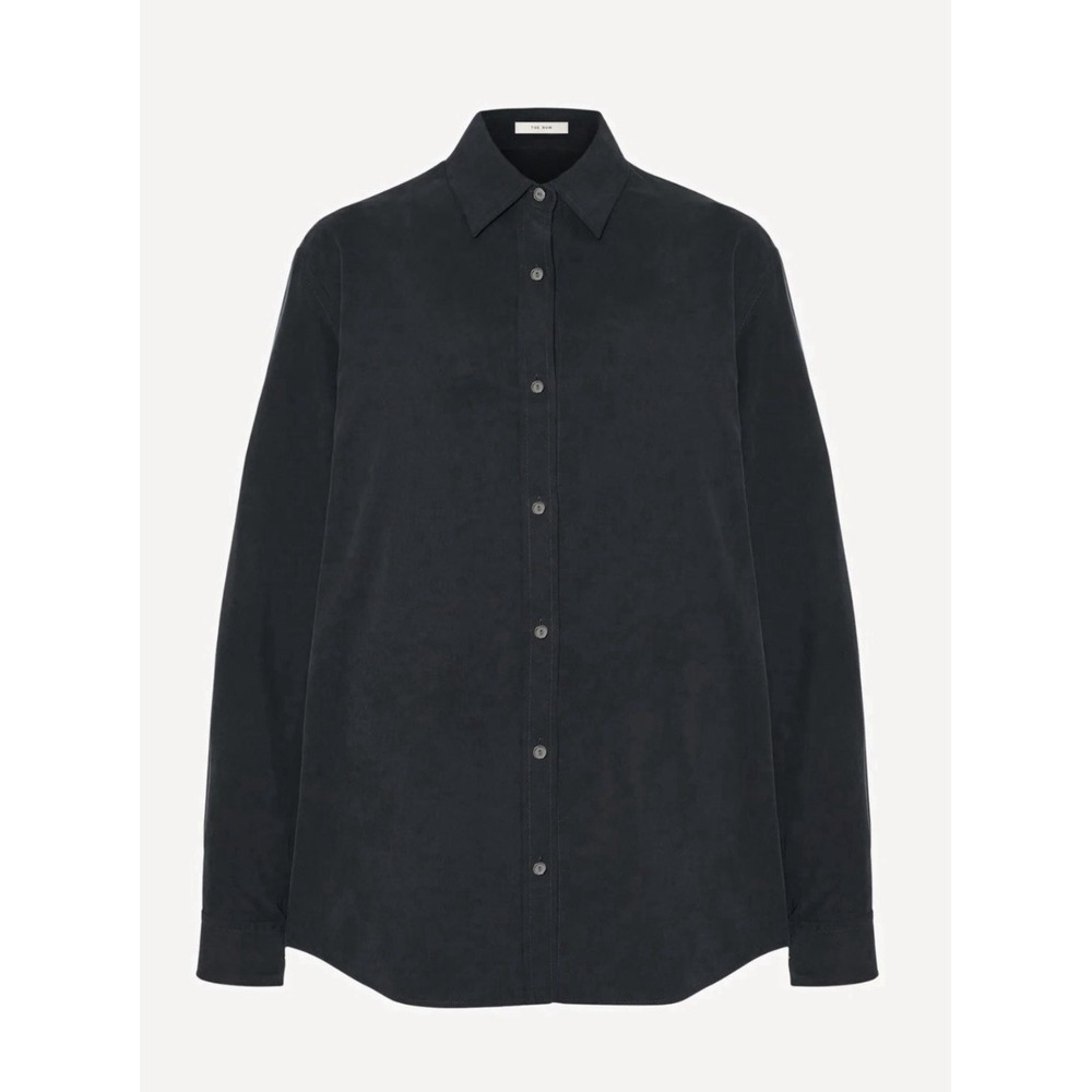 The Row Silk Shirt Semi Sheer Size S Black Oversized